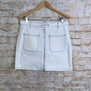 Reformation Anna Denim Miniskirt in Vintage White Size 30